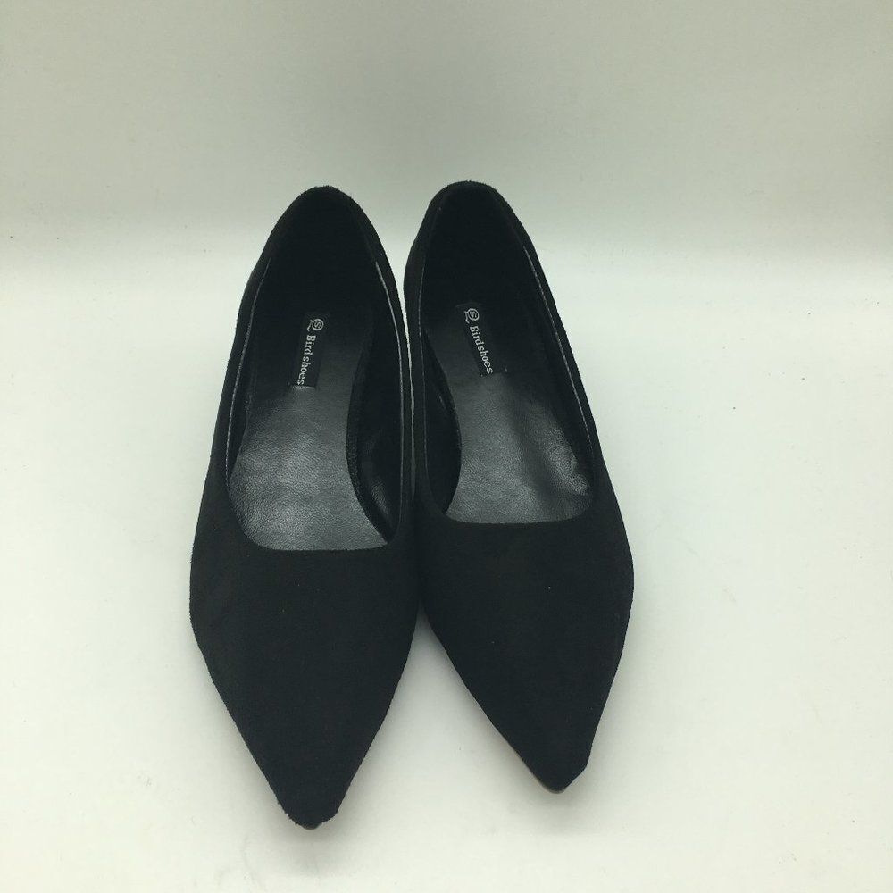 Black Low Kitten Heel Pumps Pointed Toe Dress Shoes for Office